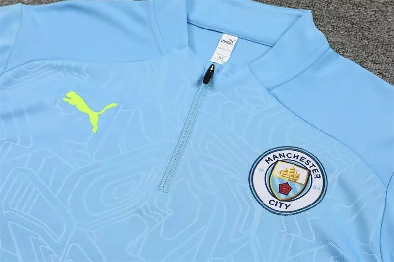 2024/2025 Manchester City Half-Pull Tracksuit Light Blue FTBL4ALL