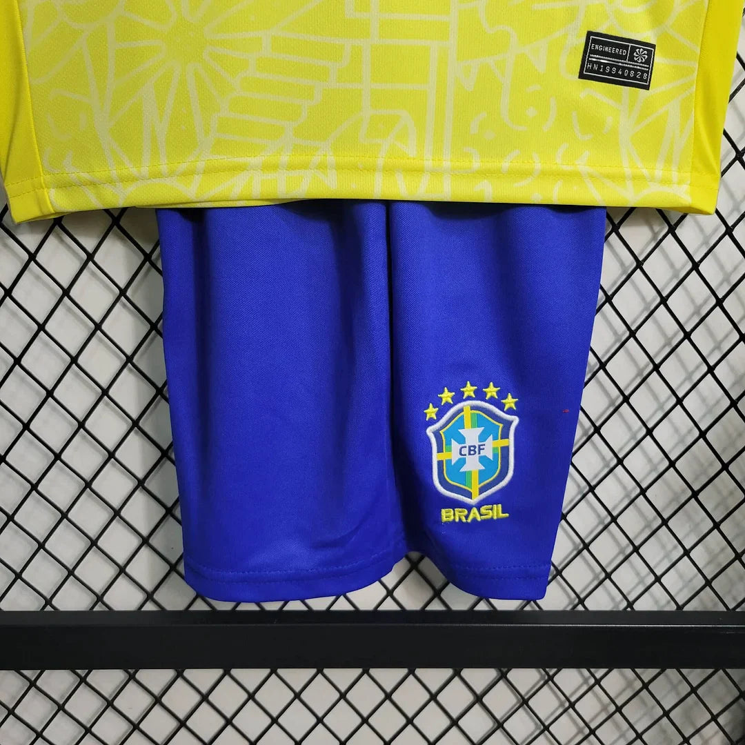 2024 Brazil Home Football Shirt Kids Size 1:1 FTBL4ALL