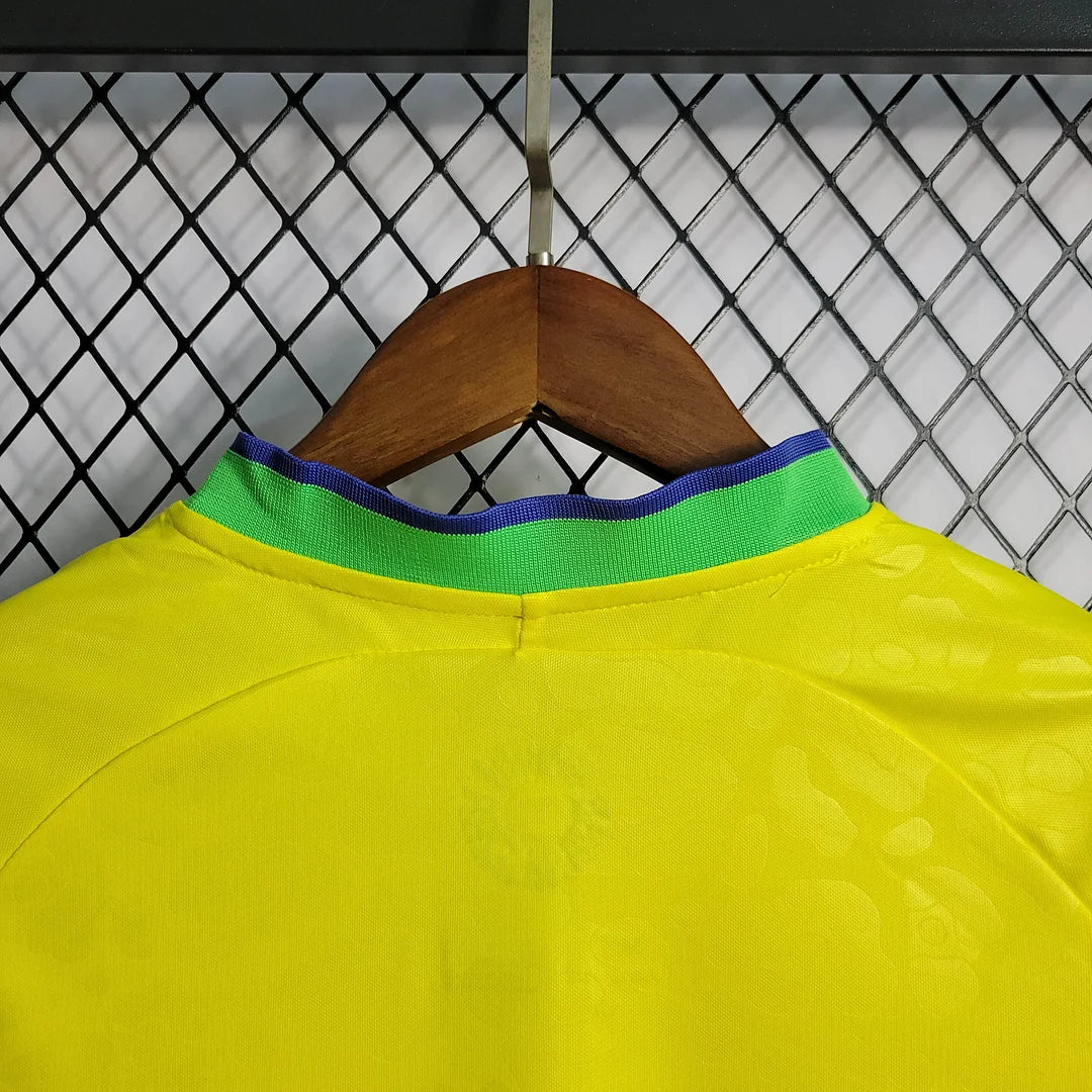 2022 World Cup Brazil Kids Size Home Soccer Jersey FTBL4ALL