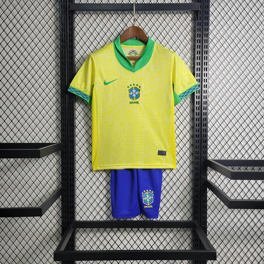 2024 Brazil Home Football Shirt Kids Size 1:1 FTBL4ALL