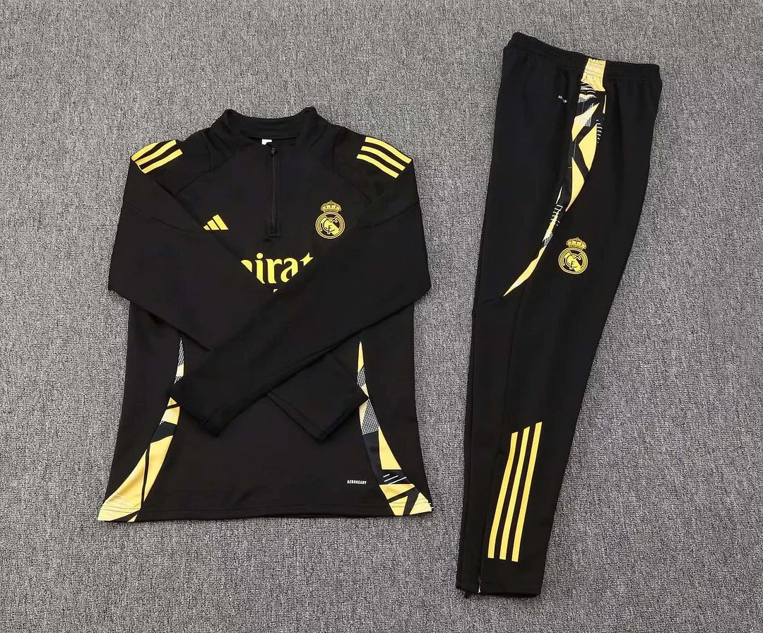 2024/2025 Real Madrid Half-Pull Tracksuit Black 1:1 Thai Quality FTBL4ALL