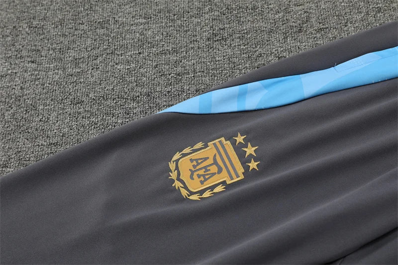 2024 Argentina Half-Pull Tracksuit Grey 1:1 Thai Quality FTBL4ALL