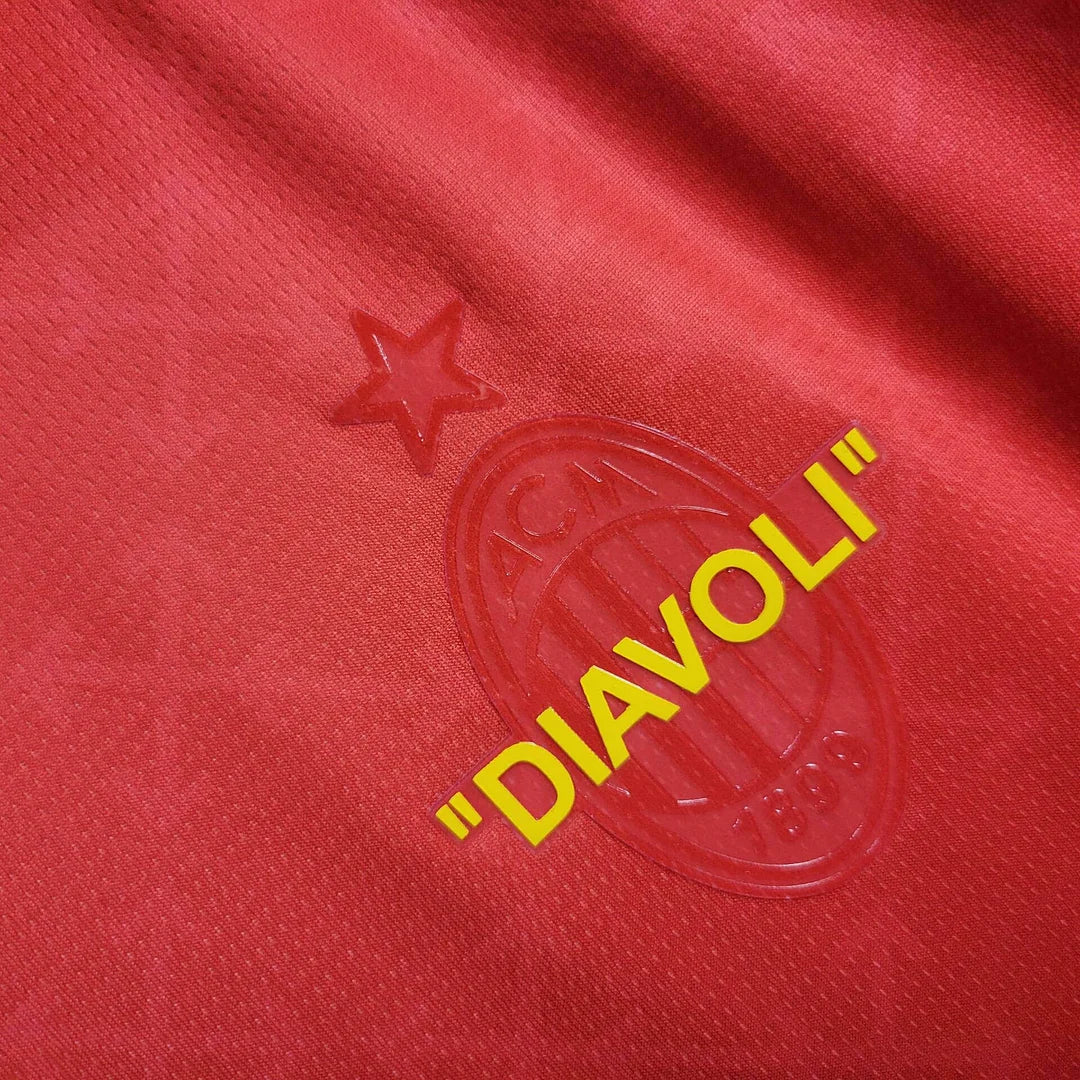 2024/2025 AC Milan x OFF-WHITE Red Football Shirt FTBL4ALL