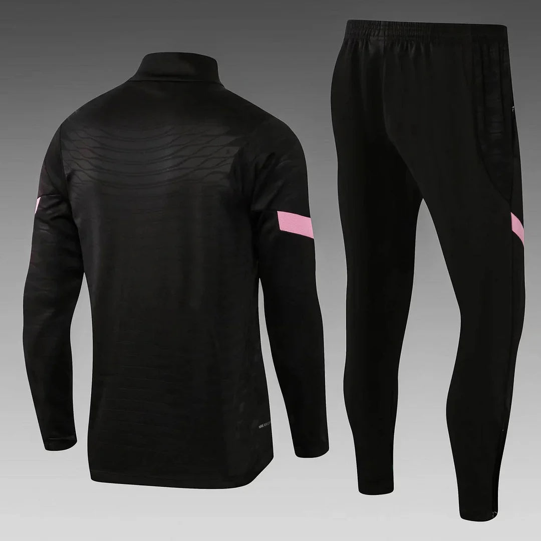 2021/2022 Psg Paris Saint-Germain Half-Pull Tracksuit Black FTBL4ALL