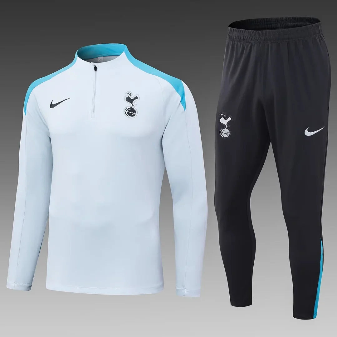 2024/2025 Tottenham Half-Pull Tracksuit Light Grey 1:1 Thai Quality FTBL4ALL