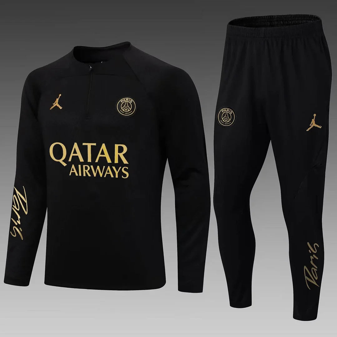 2022/2023 Psg Paris Saint-Germain Half-Pull Tracksuit Black FTBL4ALL
