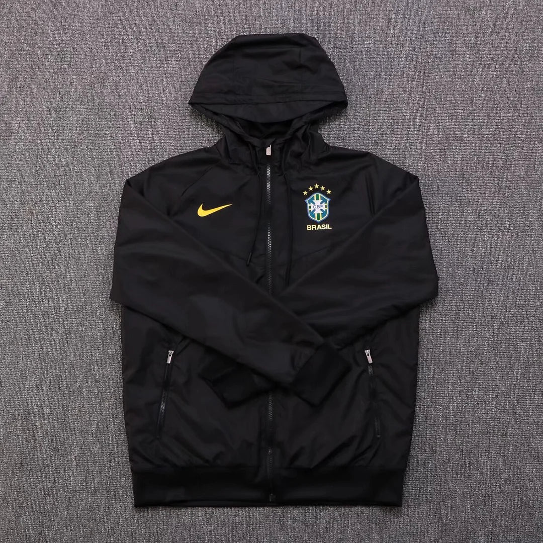 2024 Brazil Windbreaker Black Football Shirt 1:1 Thai Quality FTBL4ALL