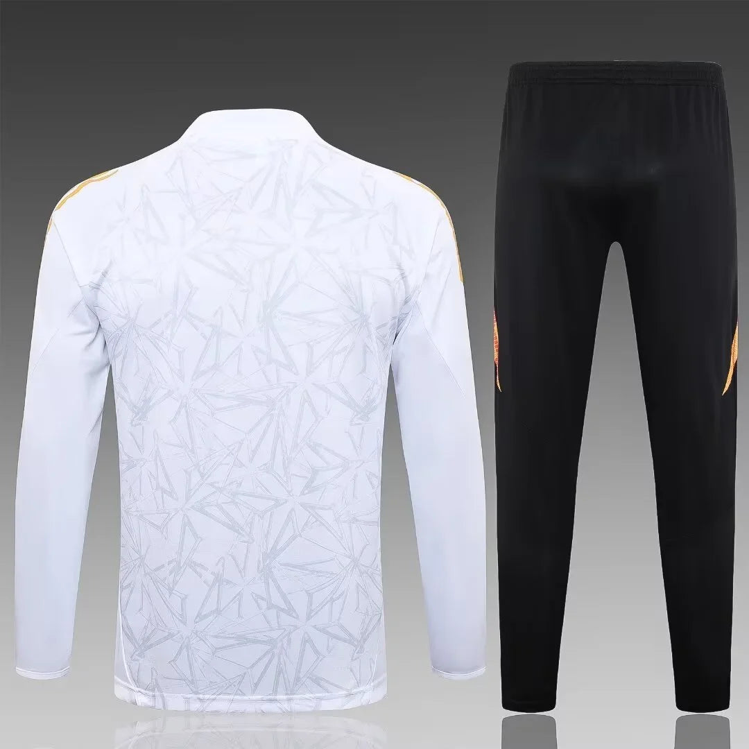2024/2025 Real Madrid Half-Pull Tracksuit White Football Shirt 1:1 Thai Quality FTBL4ALL