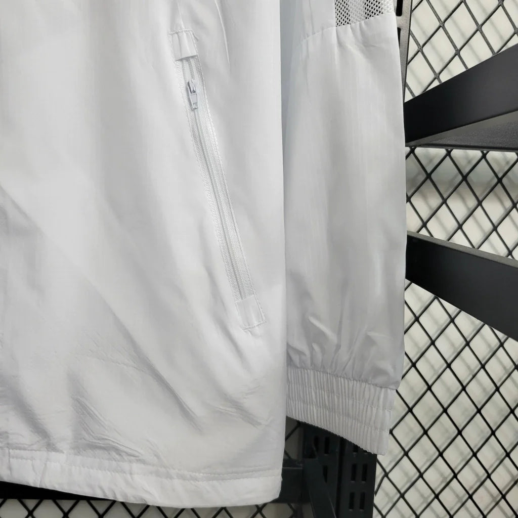 Real Madrid 23/24 Men's Adidas Windbreaker Jacket - White FTBL4ALL