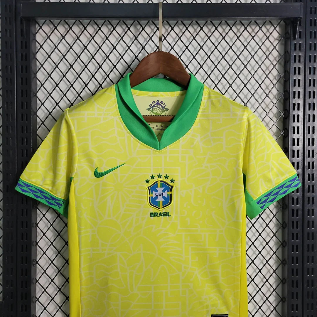 2024 Brazil Home Football Shirt Kids Size 1:1 FTBL4ALL