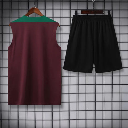 2024/2025 Psg Paris Saint-Germain pre-match training Wine Red Jersey+Shorts 1:1 Thai Quality FTBL4ALL