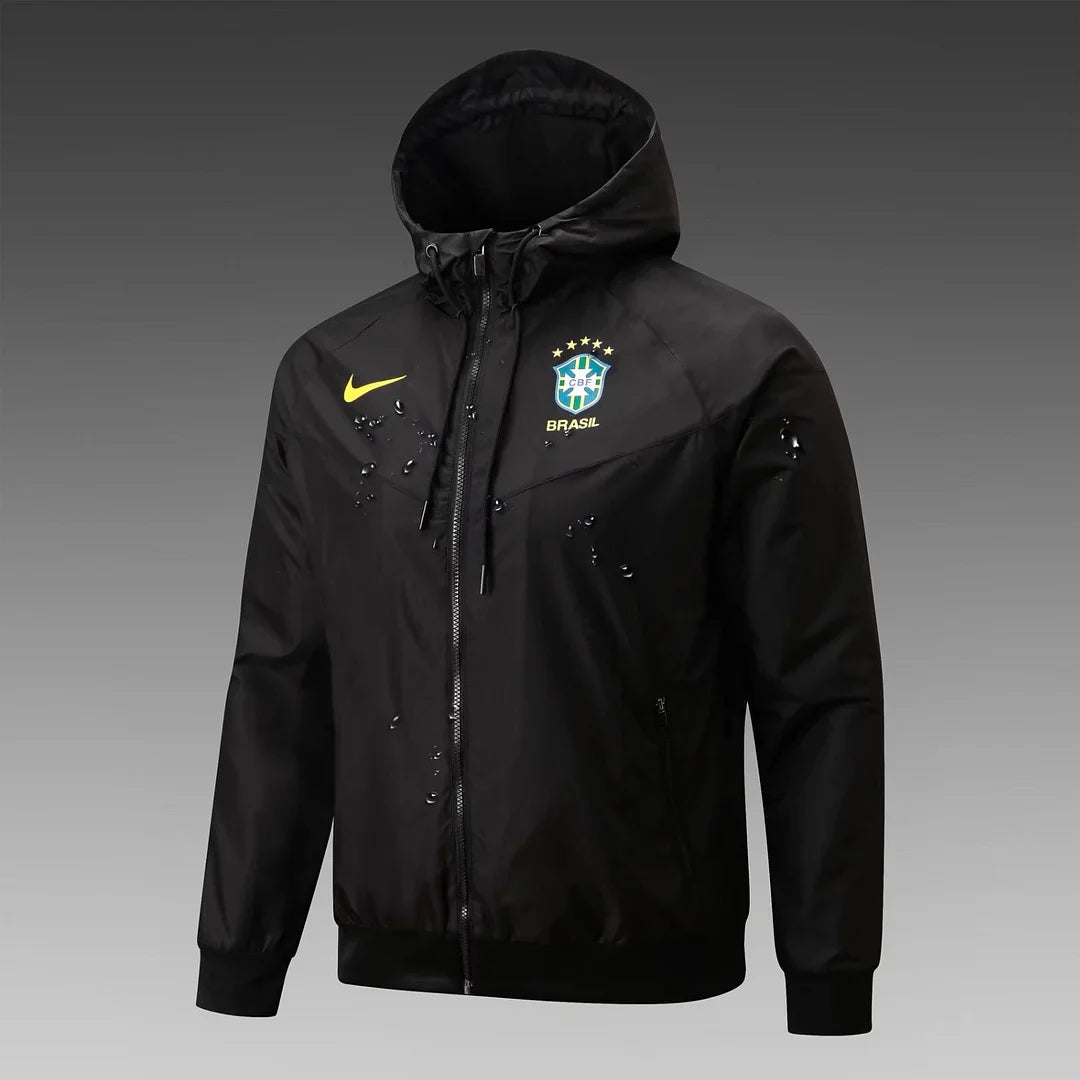 2024 Brazil Windbreaker Black Football Shirt 1:1 Thai Quality FTBL4ALL