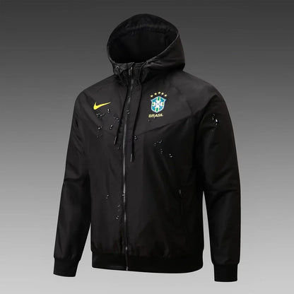 2024 Brazil Windbreaker Black Football Shirt 1:1 Thai Quality FTBL4ALL