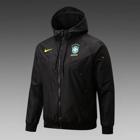 2024 Brazil Windbreaker Black Football Shirt 1:1 Thai Quality FTBL4ALL