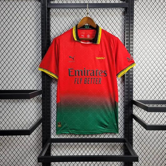 2024/2025 AC Milan x OFF-WHITE Red Football Shirt FTBL4ALL