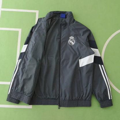 2024/2025 Real Madrid Black Windbreaker Soccer Jersey 1:1 Thai Quality FTBL4ALL