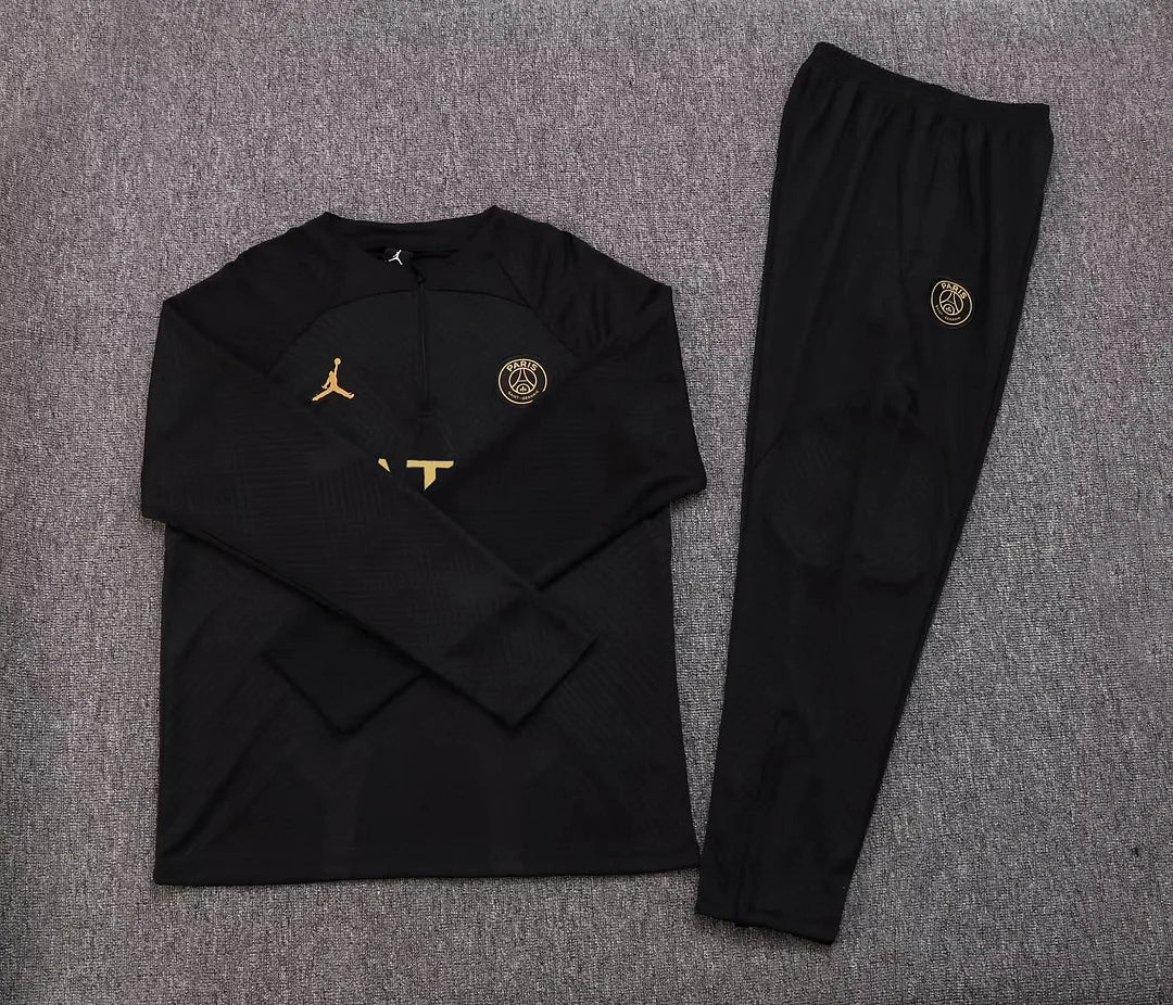 2022/2023 Psg Paris Saint-Germain Half-Pull Tracksuit Black FTBL4ALL