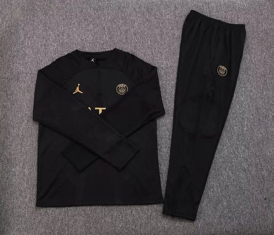 2022/2023 Psg Paris Saint-Germain Half-Pull Tracksuit Black FTBL4ALL