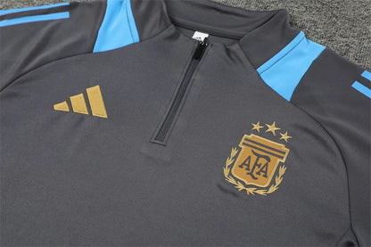 2024 Argentina Half-Pull Tracksuit  Grey 1:1 Thai Quality FTBL4ALL