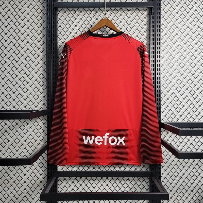 2023/2024 Long Sleeve AC Milan Home Soccer Jersey 1:1 Thai Quality FTBL4ALL