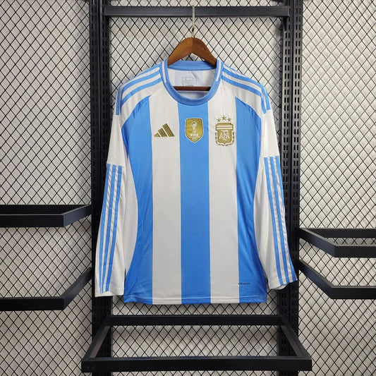 2024 Long Sleeve Argentina Home Soccer Jersey 1:1 Thai Quality FTBL4ALL