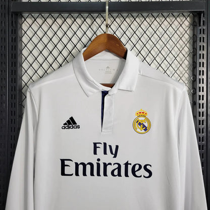2016/2017 Retro Long Sleeve Real Madrid Home Football Shirt 1:1 Thai Quality FTBL4ALL