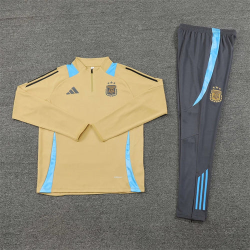 2024/2025 Argentina Half-Pull Tracksuit Gold FTBL4ALL