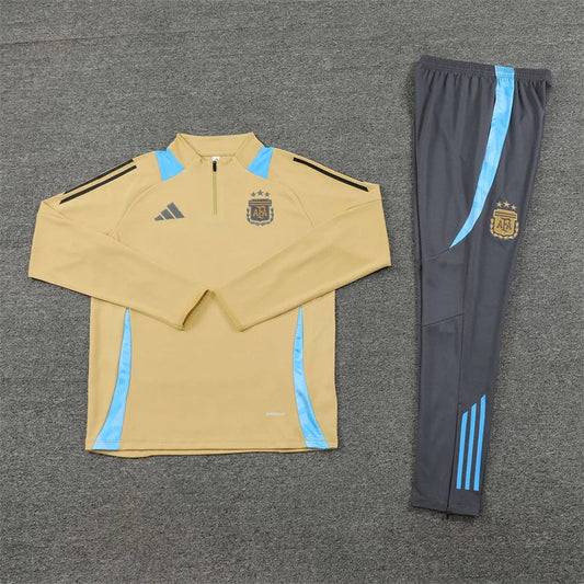 2024/2025 Argentina Half-Pull Tracksuit Gold FTBL4ALL