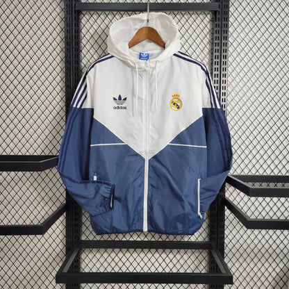 2023/2024 Real Madrid Windbreaker White Blue Soccer Jersey FTBL4ALL