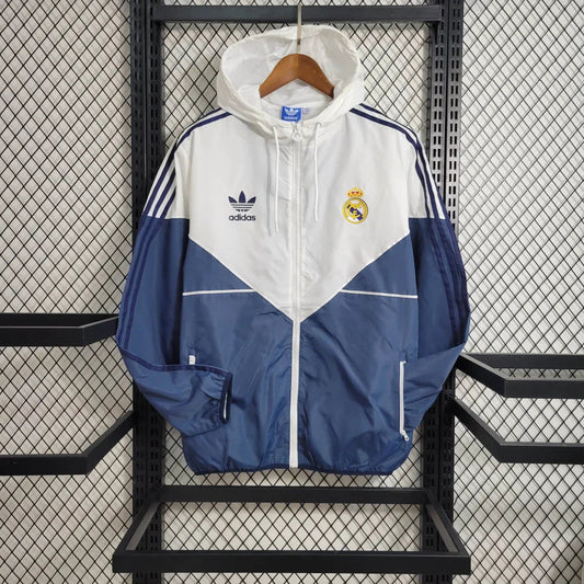 2023/2024 Real Madrid Windbreaker White Blue Soccer Jersey FTBL4ALL