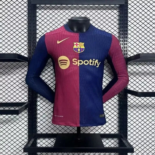 2024/2025 Long Sleeve Player Version Barcelona Home Jersey 1:1 Thai Quality FTBL4ALL