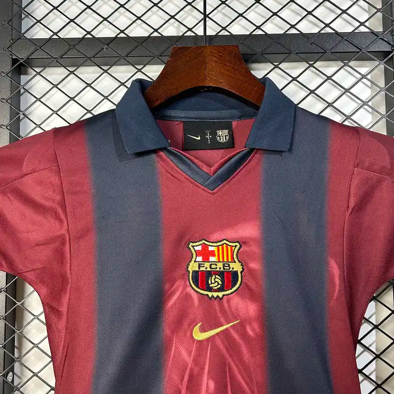 Barcelona x Travis Scott Retro 2000/01 Home Skeleton Jersey Kids Size FTBL4ALL