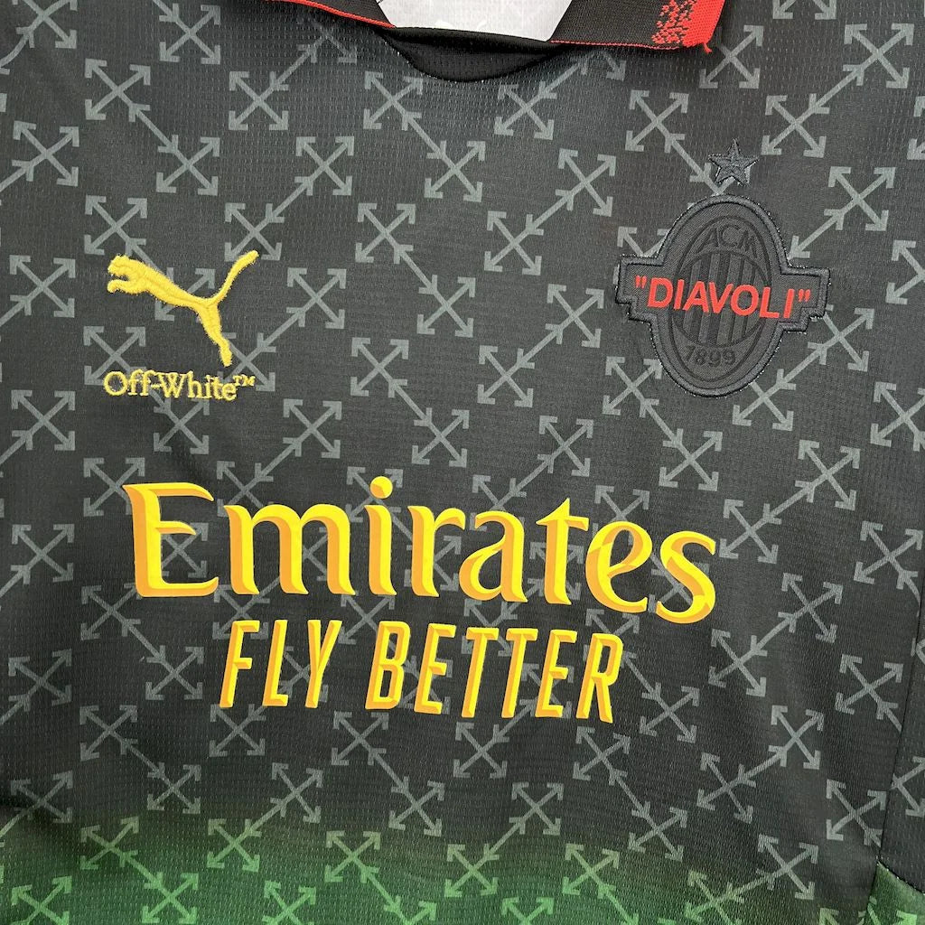 2024/2025 AC Milan x OFF-WHITE Football Shirt Kids Size FTBL4ALL