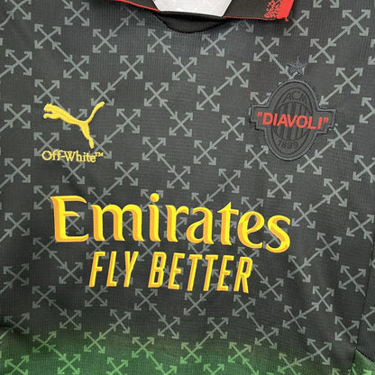 2024/2025 AC Milan x OFF-WHITE Football Shirt Kids Size FTBL4ALL