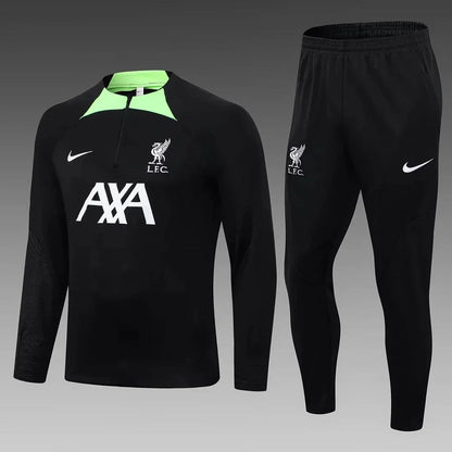 2023/2024 Liverpool Half-Pull Tracksuit Black Jersey 1:1 Thai Quality Set FTBL4ALL