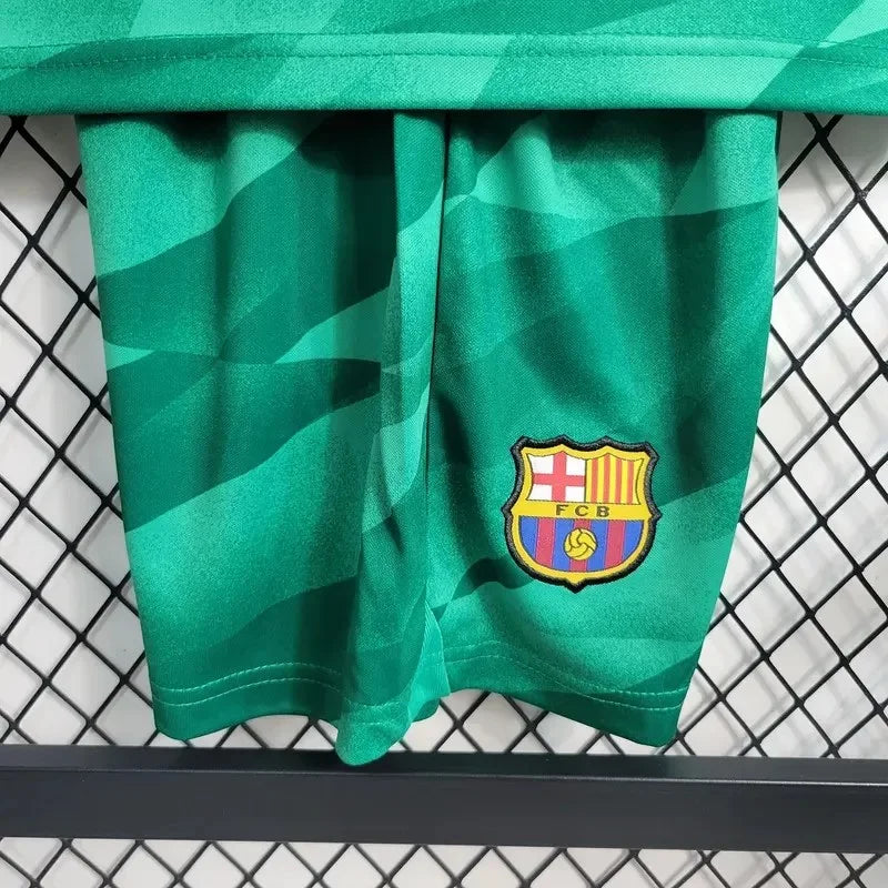 2023/2024 Kids Size Barcelona Green Goalkeeper Football Shirt 1:1 Thai Quality FTBL4ALL