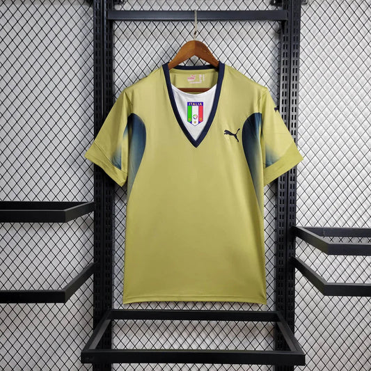 2006 Retro Italy Goalkeeper Gold Soccer Shirt FTBL4ALL