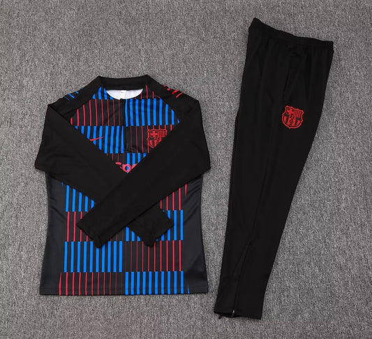 2024/2025 Barcelona Half-Pull Tracksuit Stripe Red-Blue FTBL4ALL