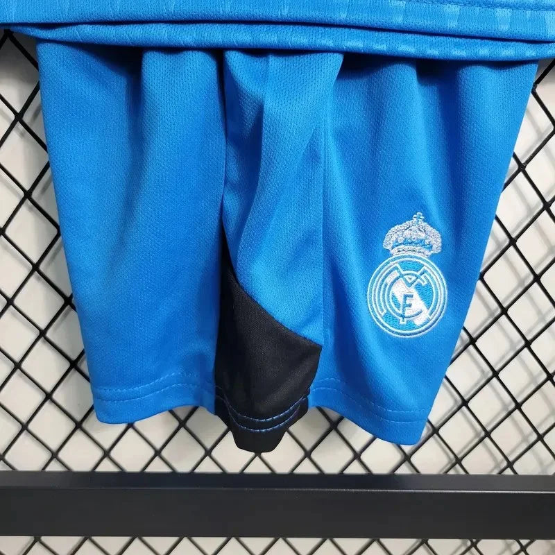 2023/2024 Real Madrid Blue Goalkeeper Football Shirt Kids Size FTBL4ALL