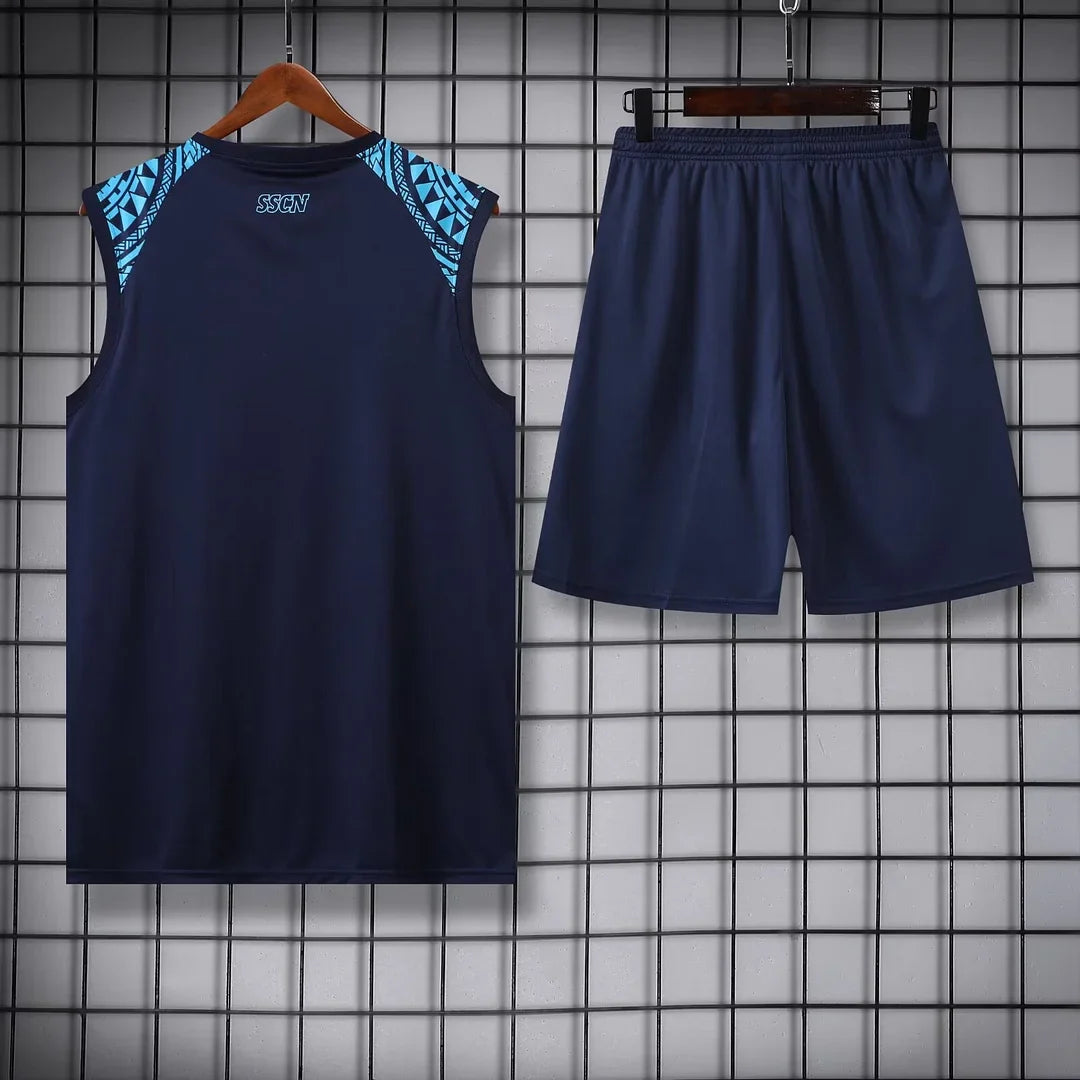 2024/2025 Napoli pre-match training Black Jersey+Shorts 1:1 Thai Quality FTBL4ALL