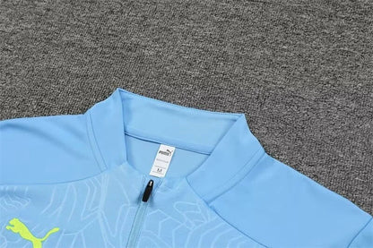2024/2025 Manchester City Half-Pull Tracksuit Light Blue FTBL4ALL