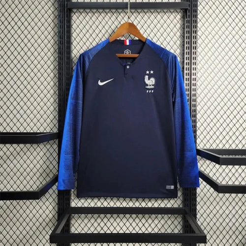 2018 Retro Long Sleeve FIFA World Cup France Home Football Shirt FTBL4ALL