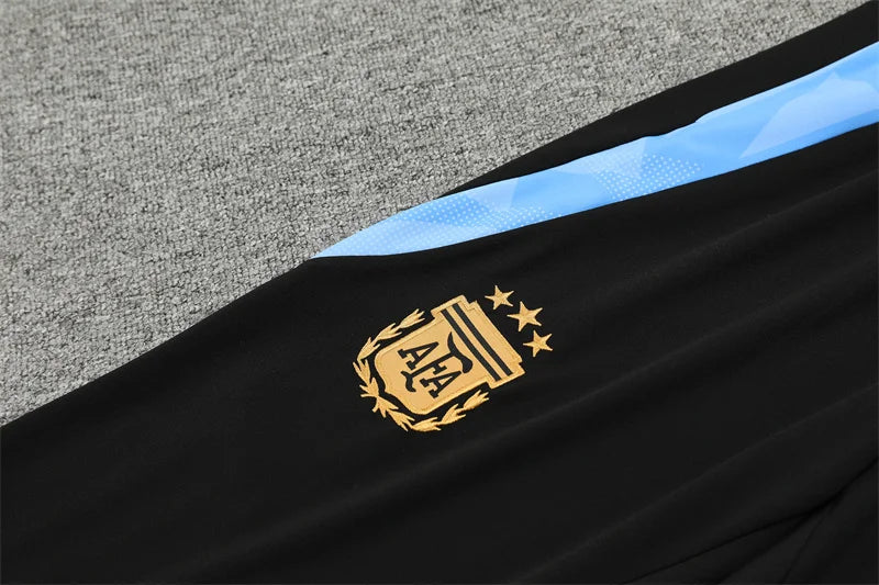2024/2025 Argentina Half-Pull Tracksuit Black FTBL4ALL