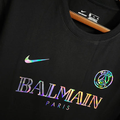 2023/2024 Paris Saint-Germain Black Balmain Shirt FTBL4ALL