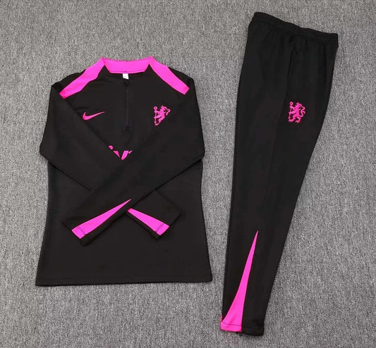 2024/2025 Chelsea Half-Pull Tracksuit Black 1:1 Thai Quality FTBL4ALL