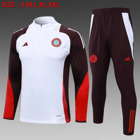 2024/2025 Bayern Munich Half-Pull Tracksuit White 1:1 Thai Quality FTBL4ALL
