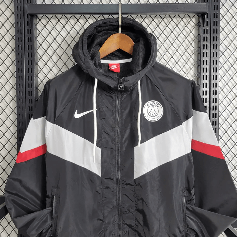 2023/2024 PSG Windbreaker Black And White Jersey FTBL4ALL