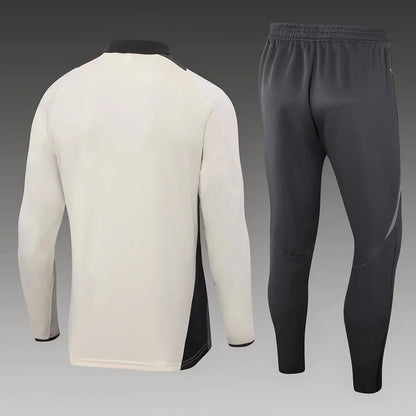 2024/2025 Real Madrid Half-Pull Tracksuit Light Yellow Football Shirt 1:1 Thai Quality FTBL4ALL