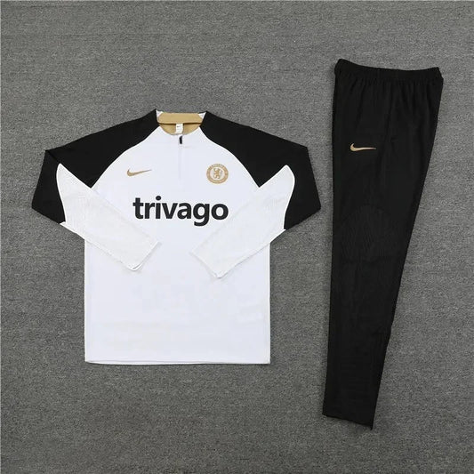 2023/2024 Chelsea Half-Pull Tracksuit White 1:1 Thai Quality FTBL4ALL