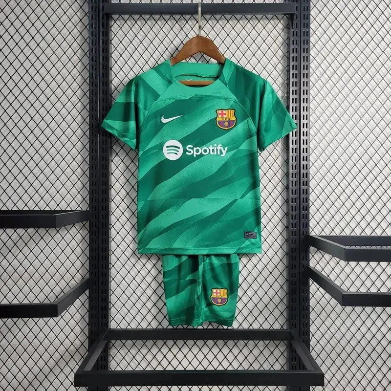 2023/2024 Kids Size Barcelona Green Goalkeeper Football Shirt 1:1 Thai Quality FTBL4ALL